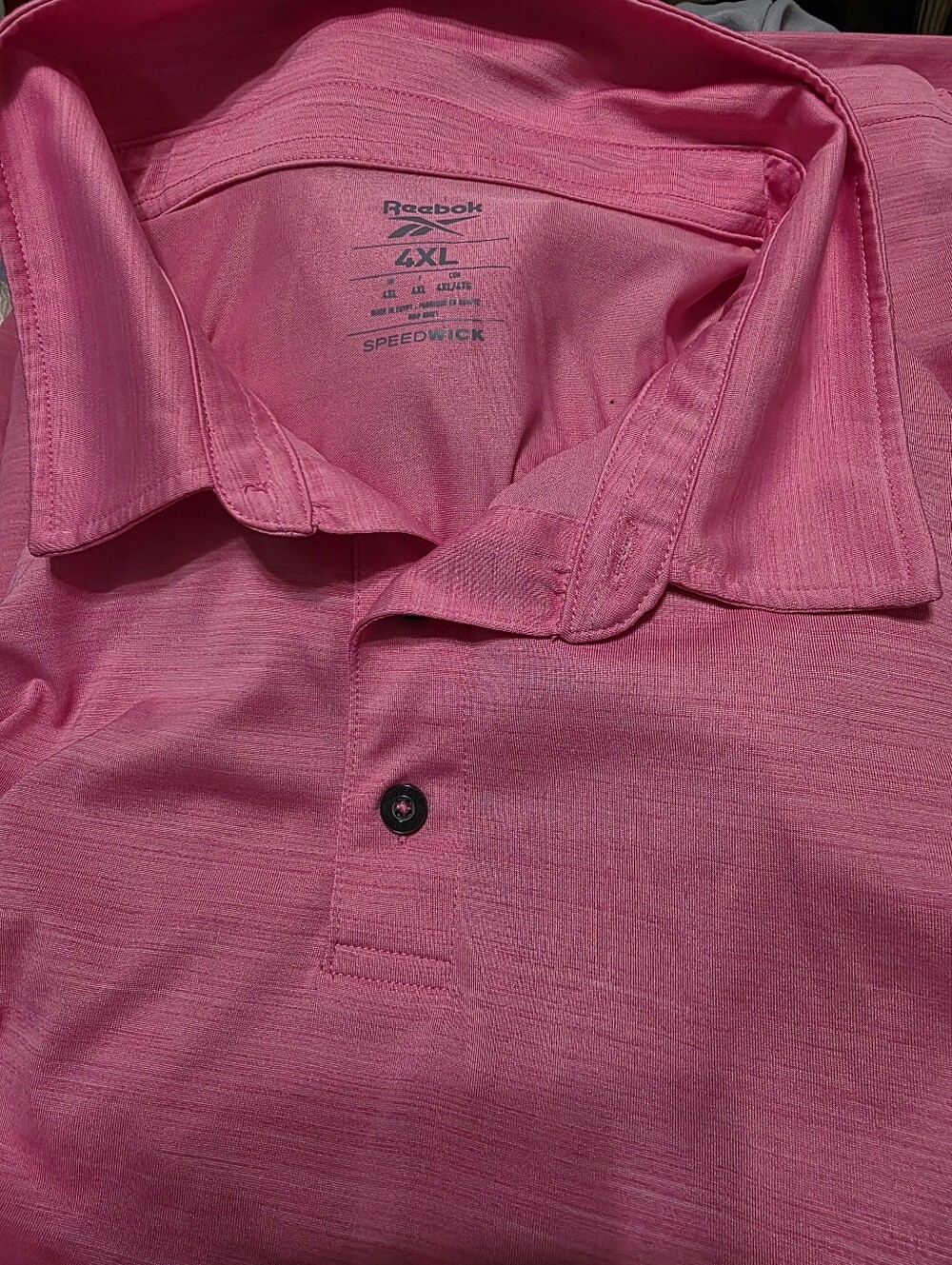 Reebok Men’s Pink Speedwick Polo - 4XL
